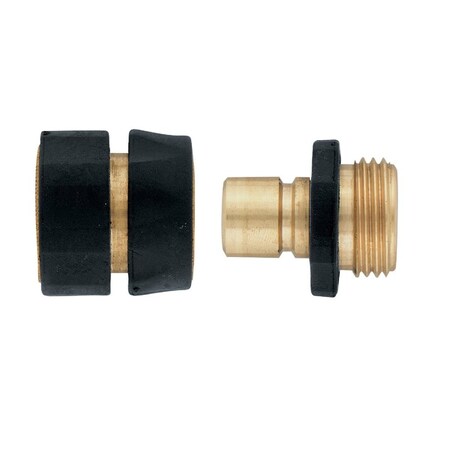 Orbit Orbit 3/4 in. Brass Threaded Female/Male Quick Connector Hose Set 58285N
